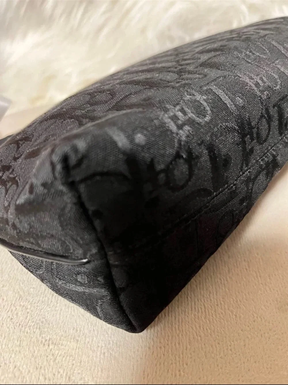 Dior Black Monogram Zip Pouch